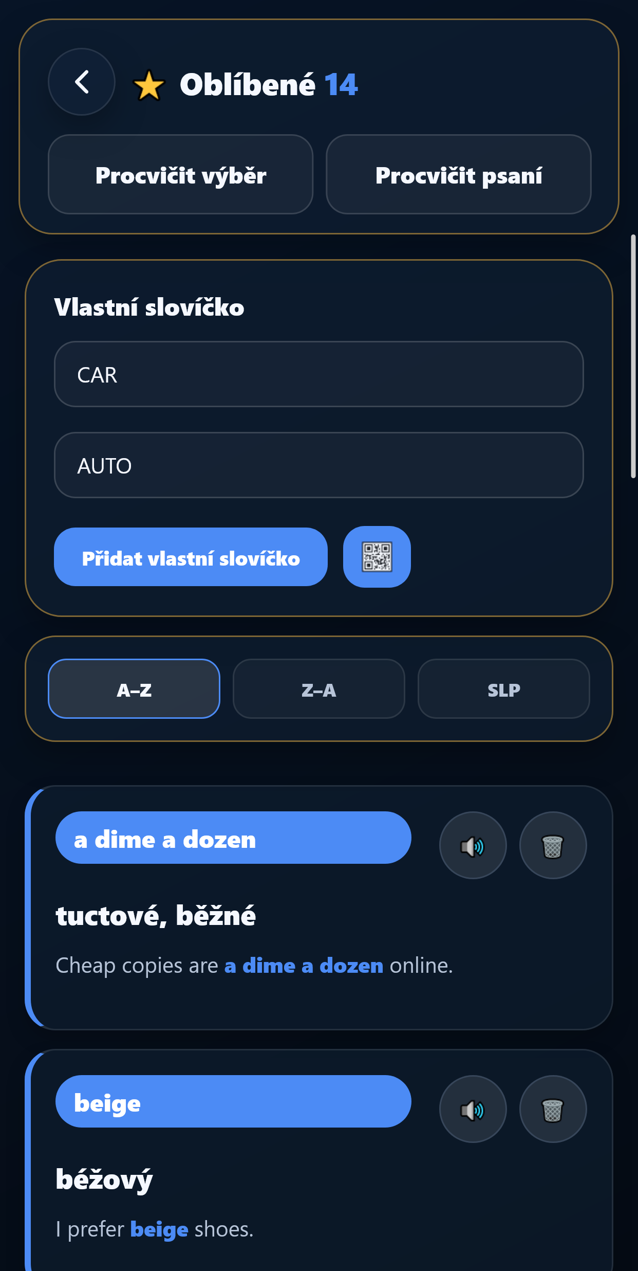 Aplikace STANAG Slovíčka – ukázka 9